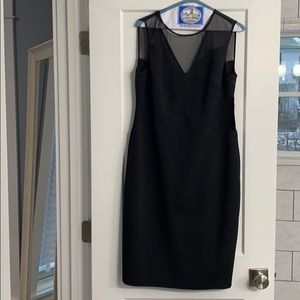 NWT! Gorgeous illusion neck black sleeveless dress